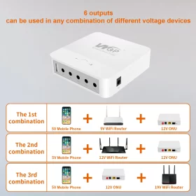 WGP MINI UPS FOR WI-FI ROUTER 5V+9V+12V+12V+19V (13200mAH)# UPS203 - Image 4