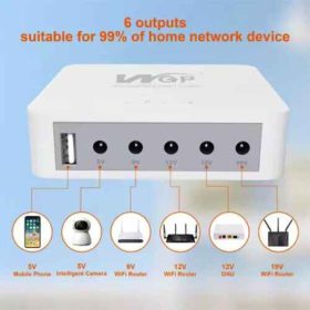 WGP MINI UPS FOR WI-FI ROUTER 5V+9V+12V+12V+19V (13200mAH)# UPS203 - Image 2