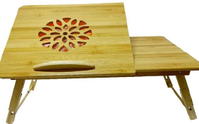 Natural Bamboo Laptop Table for Bed | Adjustable Cooling Fan | Portable Wooden Laptop Stand – Model L-10 - Image 14