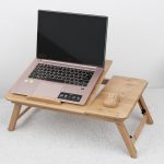 Natural Bamboo Laptop Table for Bed | Adjustable Cooling Fan | Portable Wooden Laptop Stand – Model L-10 - Image 13