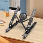 Laptop Stand aluminum alloy with Cooling Fan 7-Levels Adjustable Vertical Laptop Stand - Image 5