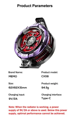 Memo CX08 Magnetic Phone Cooler-15W - Image 6