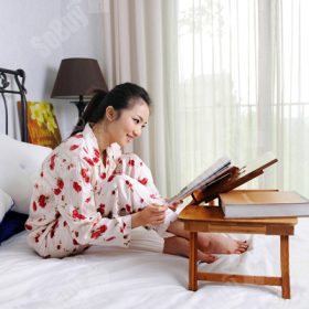 Natural Bamboo Laptop Table for Bed | Adjustable Cooling Fan | Portable Wooden Laptop Stand – Model L-10 - Image 6