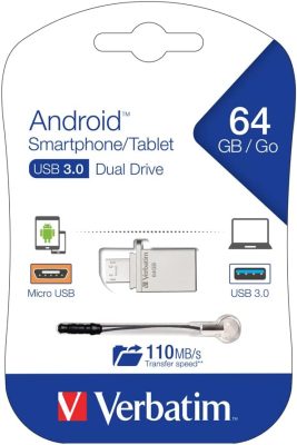 Verbatim 64GB Store 'n' Go Dual USB Flash Drive for OTG Devices # 49827 - Image 7