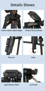 Jmary KP-2294 Professional Over Head Camera Tripod - Image 3