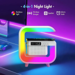 4 in 1 Night Light Lamp Atmosphere Lamp With USB and Speaker Wireless Charging Stand Light New Smart LED Table Lamp - Image 3