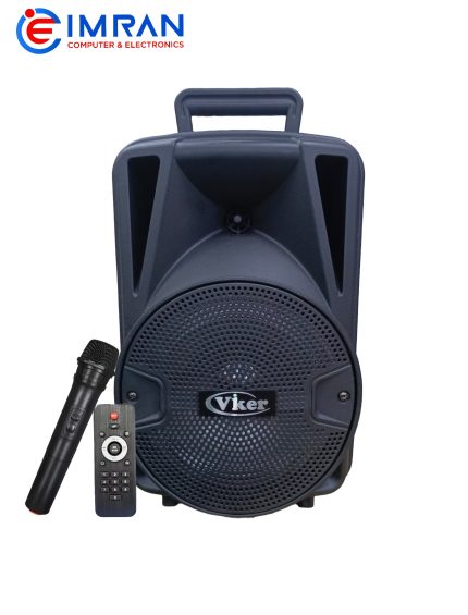 Viker VK-803BT Portable Bluetooth Trolley Speaker with Microphone and Remote Control – Imran Computer & Electronics