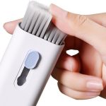 Mechanical Keyboard Cleaning Tool Soft Hair Brush Cleaning Pen Cleaning Artifact 7-in -1 Multifunctional Ash suit - Image 8