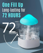 Rain Cloud Humidifier Water Drip Bluetooth Speaker, Mushroom Aromatherapy Essential Oils Diffuser with 7 LED Night Light - Gloomy Rainfall & Raindrops Relaxing Sound for Deep Sleep in Bedroom Bluetooth Audio White - Image 4