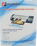 HUANDA Pouch Laminator Film ID Card Size 65×95mm | 100 Micron | Crystal Clear Protection